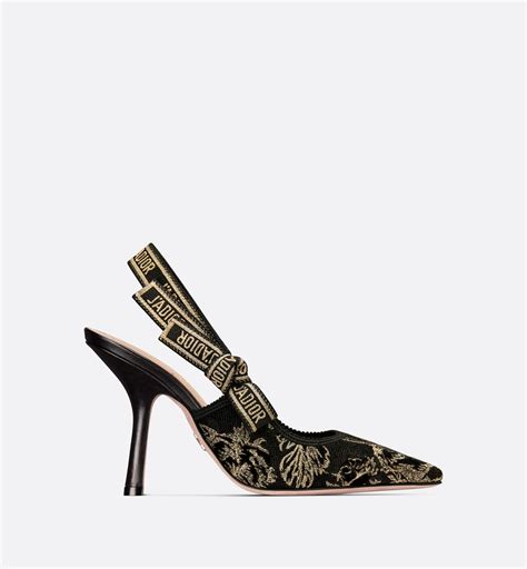 DIOR J'Adior Metallic Leather Slingback Pumps 